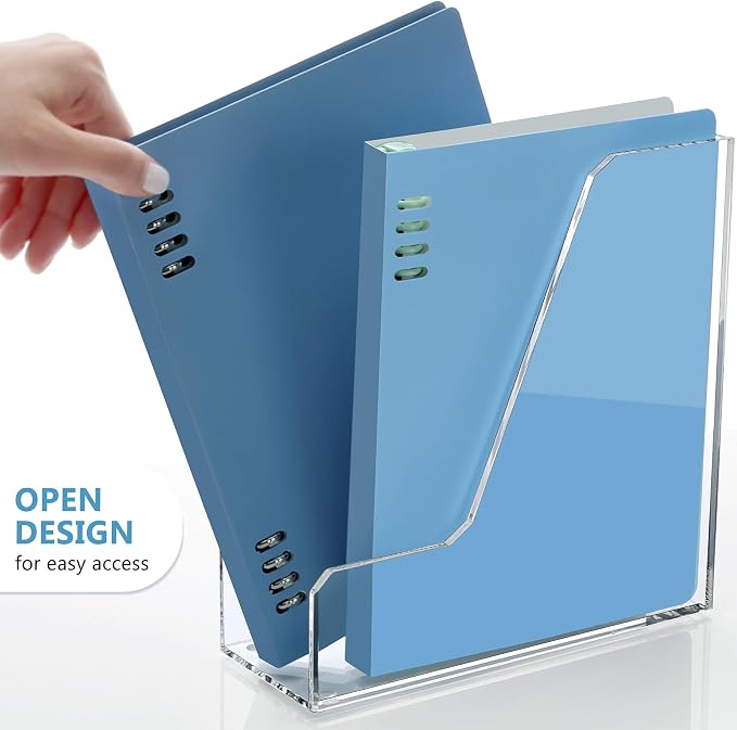 SANRUI 2 Pack Acrylic Magazine File Holder, Vertical File Sorter Holders Desk - Image 8