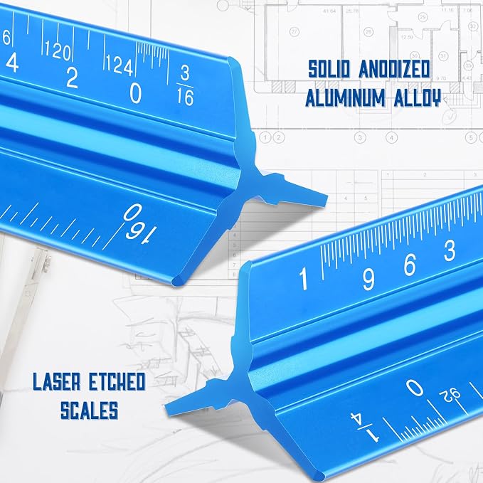 Macarrie 10 Pcs Architectural Scale Triangular Ruler 12" Architect Engineers - Image 4