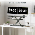FLEXISPOT 36" Wide Sit to Stand Desk Converter Height Adjustable Tabletop - Image 5