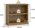 Bevfint Bookcase, 2 Tiers S Bookshelf Open Storage Organization, Floor Standing - Image 2