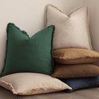 Foindtower Set of 2 Decorative Linen Fringe Throw Pillow Covers Cozy Boho - Image 6