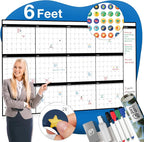 Large Dry Erase Calendar for Wall, Reusable by LushleafDesigns