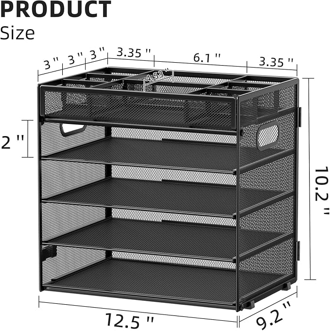Marbrasse 5-Tier Letter Tray Paper Organizer - Image 2