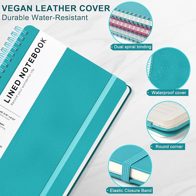 Turquoise Lined Spiral Journal Notebook - Image 4