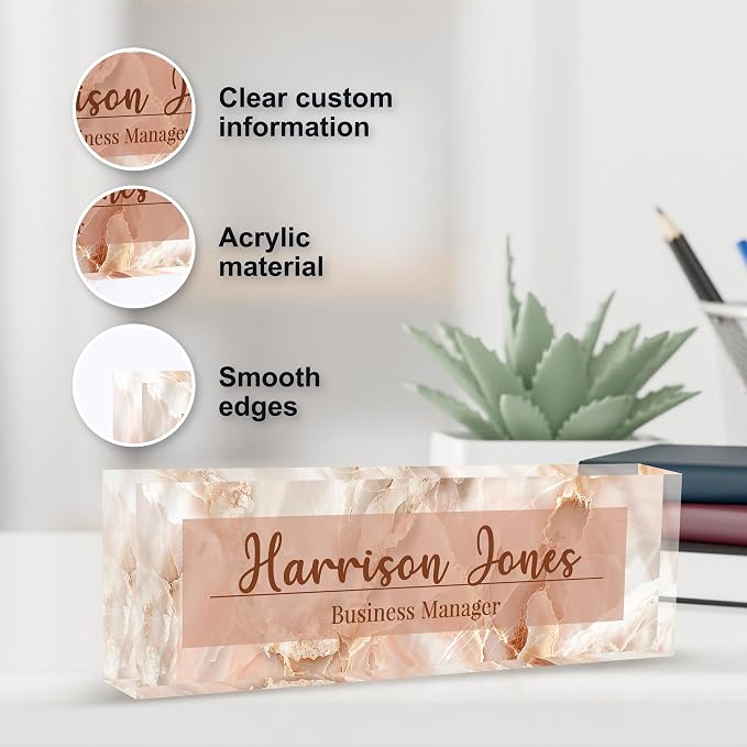 Personalized Name Plate for Desk, Custom Desk Name Plate, Acrylic Name Plate - Image 3