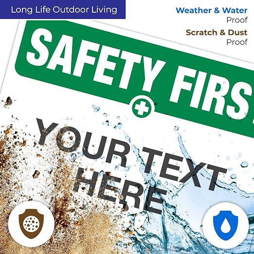 Custom Safety First Sign, OSHA Sign, 10x14 Inches, Rust Free .040 Aluminum - Image 5