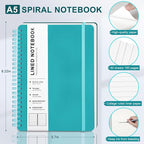 Turquoise Lined Spiral Journal Notebook - Image 2