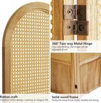 Asnefeli Room Divider 4 Panel, Folding Privacy Screen, Foldable Wood Divider - Image 3