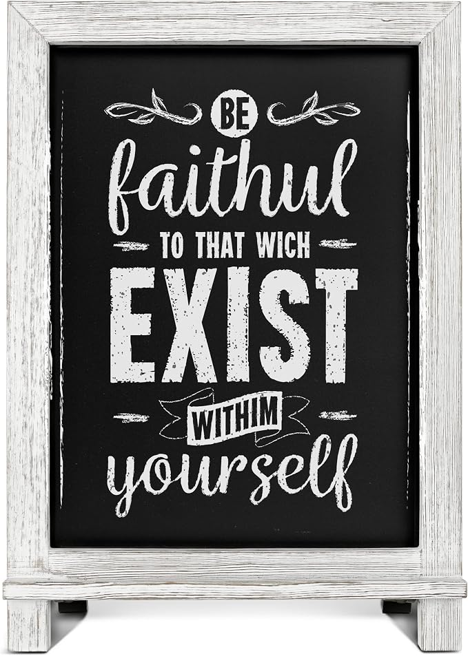 Rustic Whitewash Tabletop Chalkboard Sign/Hanging Magnetic Wall - Image 8