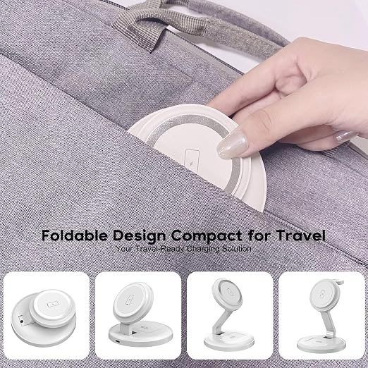 3 in 1 Foldable Magnetic Wireless Charging Station, iPhone Mag-Safe Charger - Image 7
