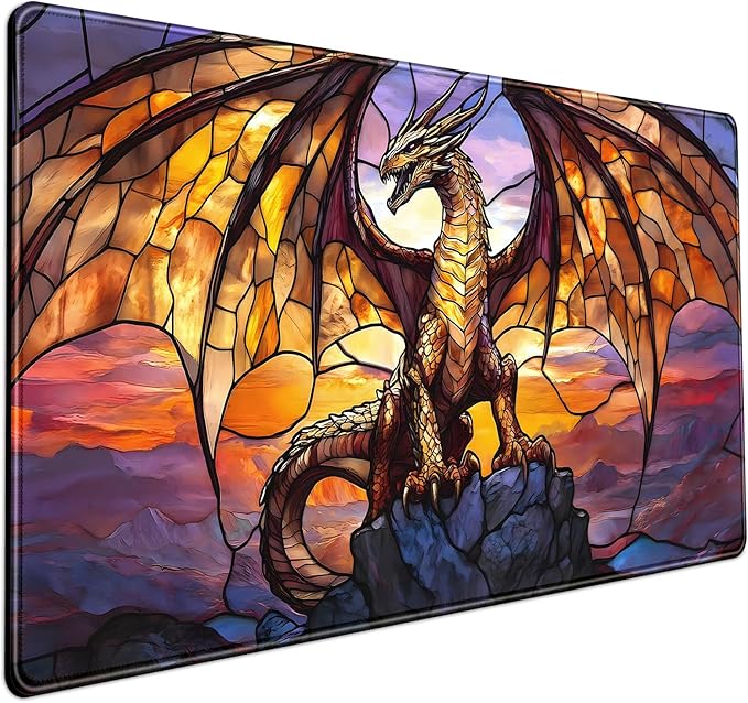 Dragon Desk Mat Large Mouse Pad XXL Extended Gaming, Gamer Gift Play Mat Desk by Mechanical+Cattle