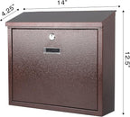 xydled Mail Boxes with Key Lock, Locking Mailbox Wall Mounted, Large Capacity - Image 5