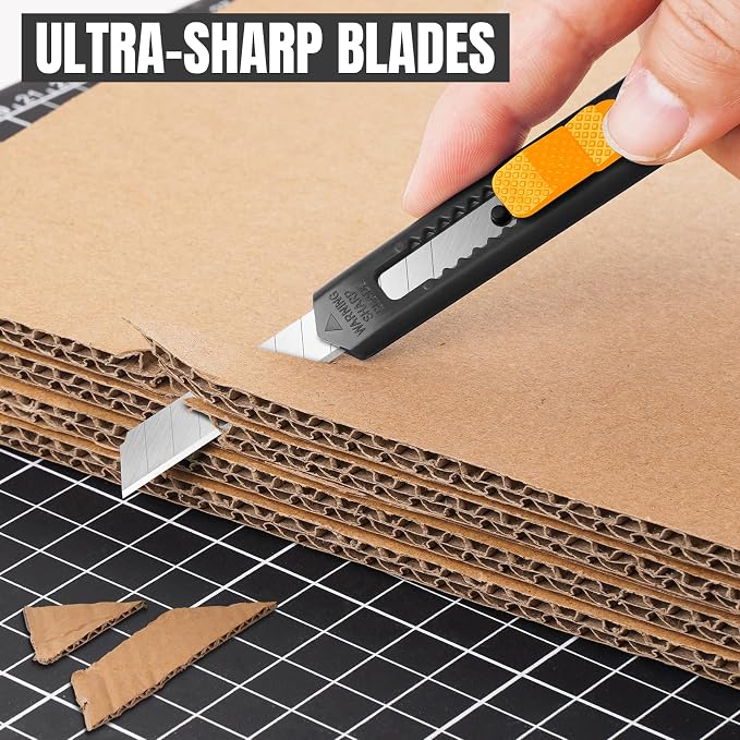 TIFICAL 4 Pack Box Cutter Retractable, Utility Knife 9MM Wide Snap-Off Blades - Image 2