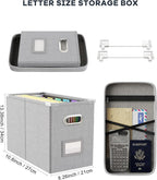 Oterri File Organizer with Lid, Hanging Filing Box with Mesh Pocket, Document - Image 2