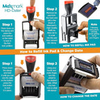 MaxMark Heavy Duty Self Inking Date Stamp - Image 6