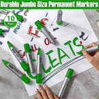 Fuutreo 10 Pack Jumbo Permanent Markers Bulk Large Chisel Tip Permanent Markers - Image 7