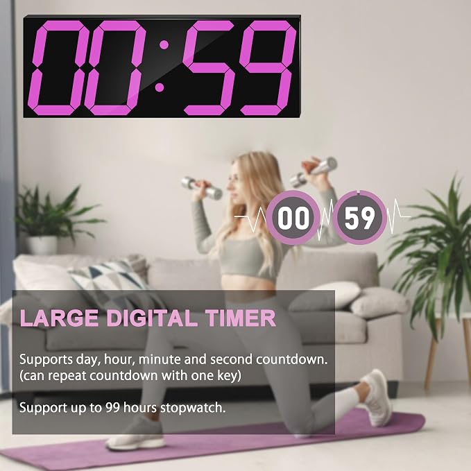 LED Large Digital Wall Clock, Oversize Wall Clock - Image 4