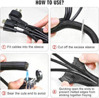 Moxita 10ft - 3/8 inch Cord Protector Cable Sleeve Split Wire Loom Tubing - Image 7