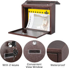 xydled Mail Boxes with Key Lock, Locking Mailbox Wall Mounted, Large Capacity - Image 4
