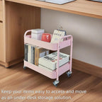 LIWNYRK 2 Tier Pink Rolling Cart - Image 6