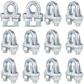 12PCS 3/8" M10 Zinc-Plated Wire Rope Clamps – Heavy Duty U-Bolt Cable Clips by High-PQ