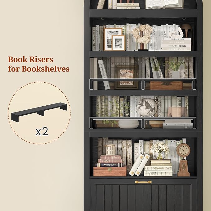 81" Tall Arched Cabinets, Bookcase - Image 6