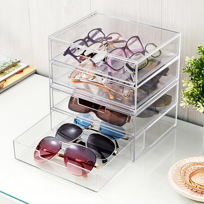STORi Chloe Space-Saving Clear Drawer Organizer Sort Office, Beauty Supplies - Image 2
