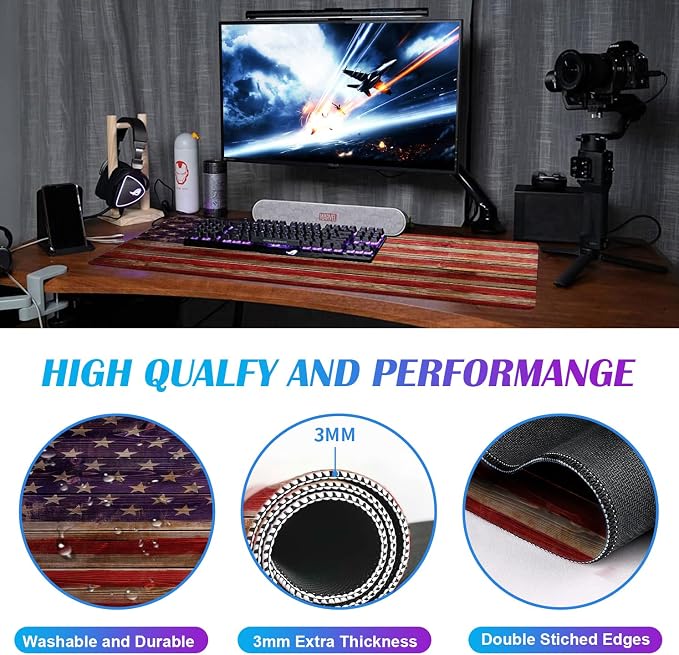 Tree Texture American Flag Computer Mouse Pad, Suitable - Image 5