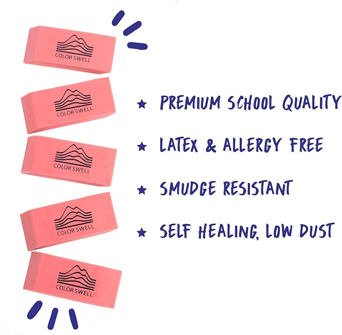 Color Swell Bulk Pink Erasers - Image 4