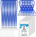 100 Pcs Clear Vertical Badge Id Card and 100 Pcs Lanyard, Reusable Lanyards by Orcielo