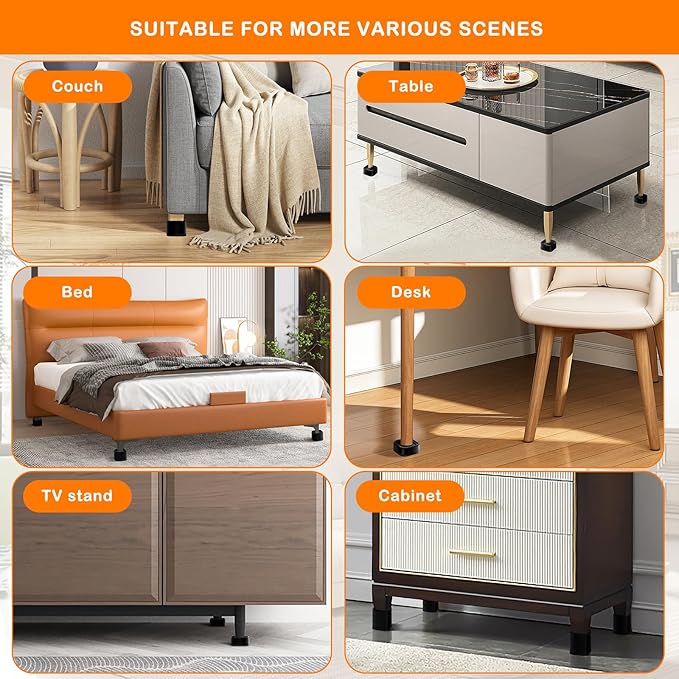 shouwuhho 18 Pack Furniture Risers Adjustable Bed Risers Heavy Duty Lifts - Image 6