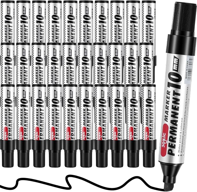 hidyuuoo 30 Pack Jumbo Size Permanent Markers Bulk Permanent Marker Set Chisel by Unknown