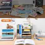 Marbrasse Desk Organizer with File Holder, 5-Tier Paper Letter Tray Organizer - Image 7