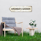 Rustic Custom Sign, Personalized Left Directional Metal Composite Street Sign - Image 9