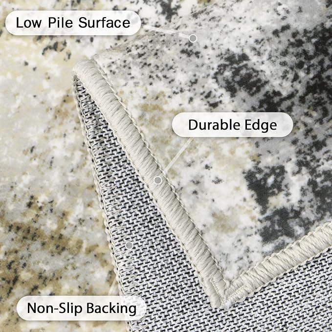 GENIMO Washable Area Rugs for Living Room, 8x10 Modern Non Slip Rugs, Low Pile - Image 8