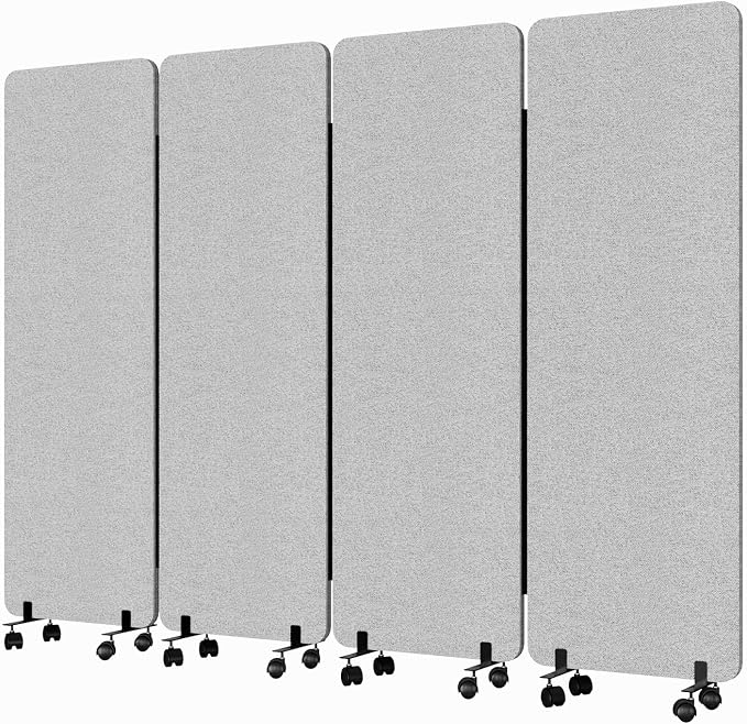 Soundproof Room Divider W/Wheels, 66in Office Dividers by YASRKML
