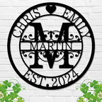 Personalized Metal Name Signs, Split Letter Monogram Wall Decor, Custom Last by Unknown