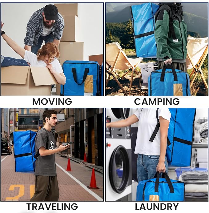 TAILI 2 Pack Blus Moving Bags w/Adjustable Backpack Straps, Moving Supplies - Image 9