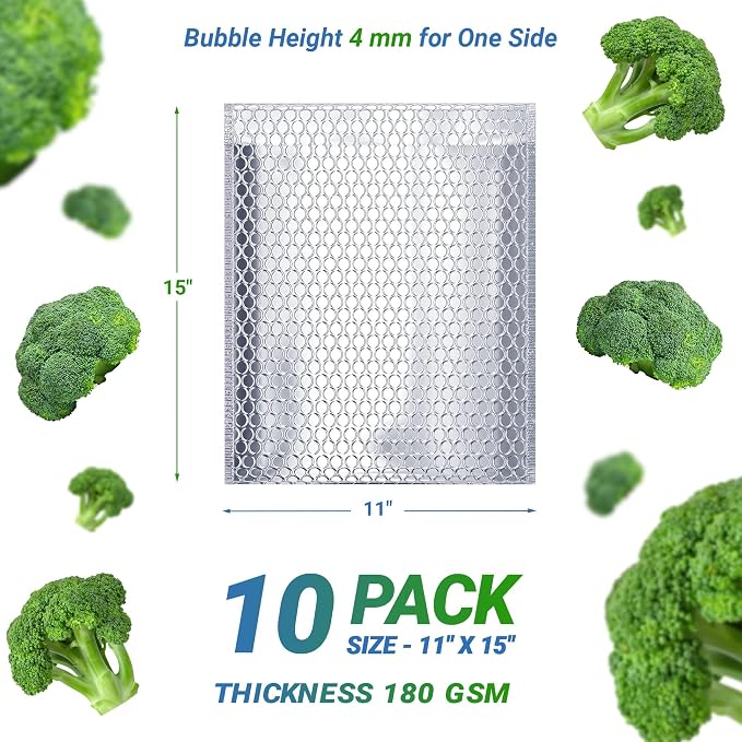 Amiff Silver Thermal Bubble Mailer, 11 x 15 Inches. 10 Pack Metallic Bubble - Image 2