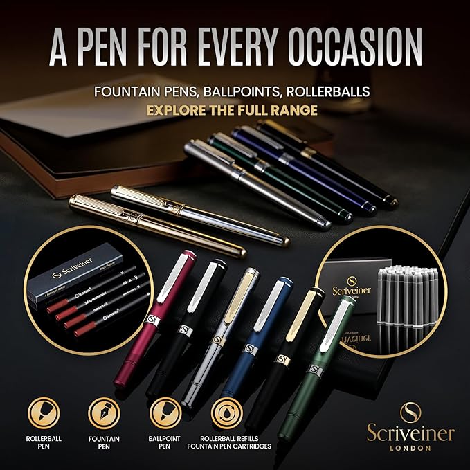 Scriveiner Personalized Luxury EDC Fountain Pen, Stunning Matt Green Pocket Pen - Image 6