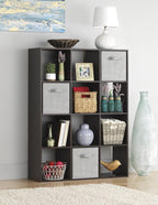 Whitmor 12 Cube Bookcase, 4 Tier Stackable MDF Bookself, Open Storage Display - Image 2