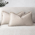 Foindtower Set of 2 Decorative Linen Fringe Lumbar Throw Pillow Covers Boho by Foindtower