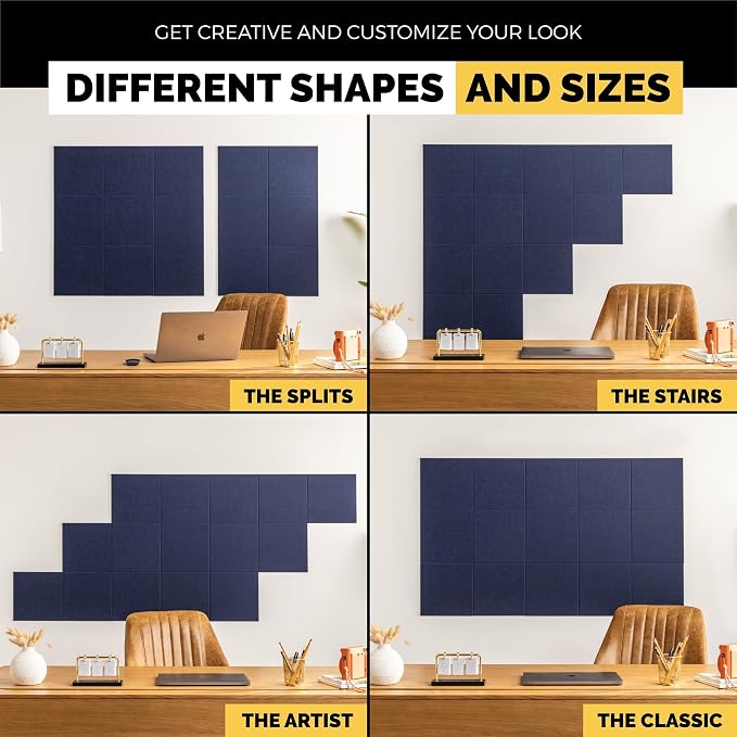 Large Cork Board Alternative | 15 Pack | Sizing Up to 59”x36”, Felt Wall Tiles - Image 7