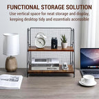MyGift 2 Tier Premium Acacia Solid Wood Desk Shelf - Image 5