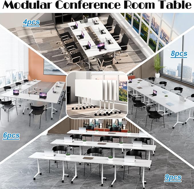 WYMHYZ Conference Table Flip Top Mobile Conference Room Tables, Folding - Image 5