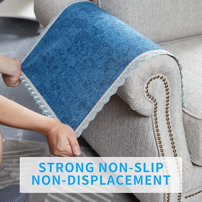 MINJIATEX Couch arm Covers, Non-Slip lace Sofa arm Cover Set of 2 Washable Sofa - Image 4