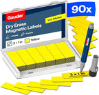 GAUDER Magnetic Dry Erase Labels | 90x Magnetic Labels | Dry Erase Magnets by GAUDER