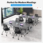Goakwwuz Conference Room Table, Folding Conference Tables, Thicken Grey Tabletop - Image 6