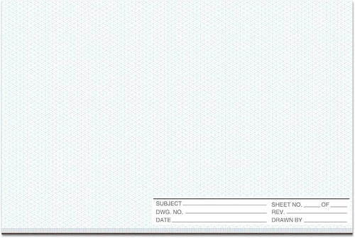 1 Pack 50 Sheets 11" x 17" Isometric Graph Paper Pad Landscape by gisgfim