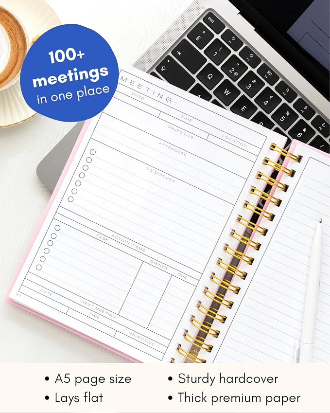 Lamare Meeting Notebook for Work Organization – Perfect Work Notebook for Note - Image 7